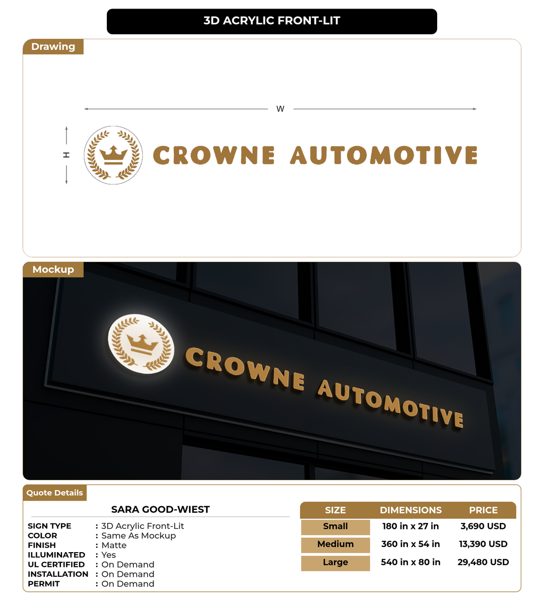 CUSTOM MOCKUP SIGN FOR Sara Good-Wiest
