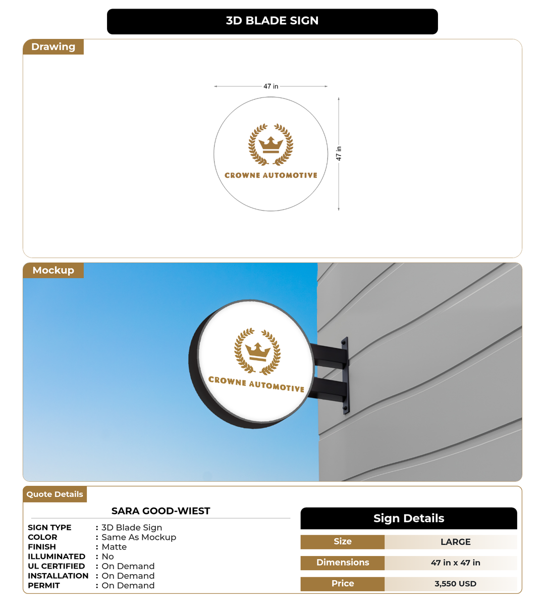 CUSTOM MOCKUP SIGN FOR Sara Good-Wiest