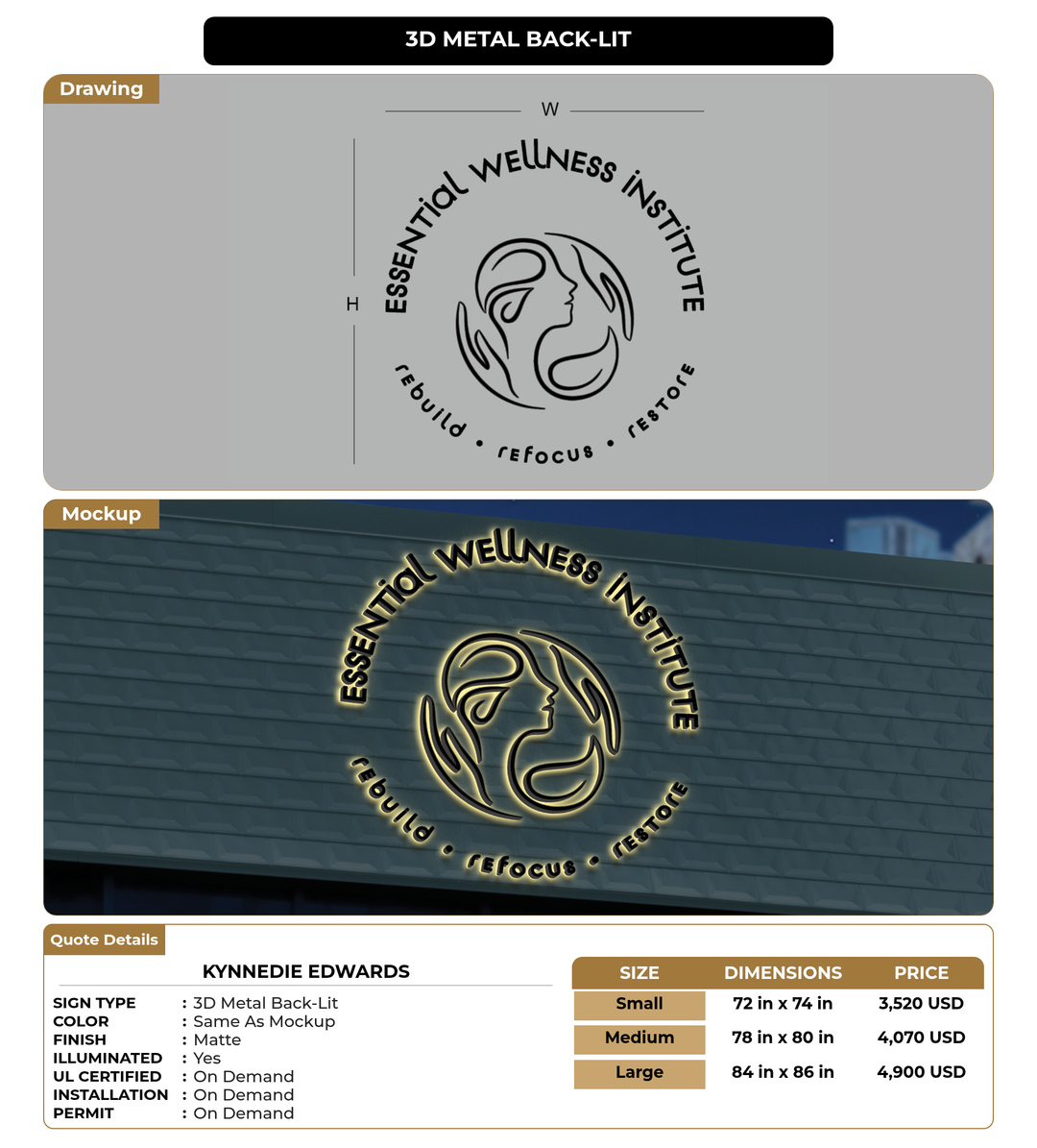 CUSTOM MOCKUP SIGN FOR Kynnedie Edwards