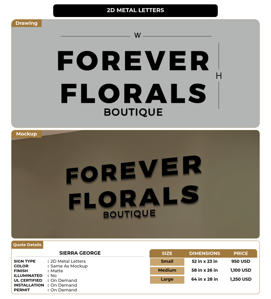 CUSTOM MOCKUP SIGN FOR Sierra George