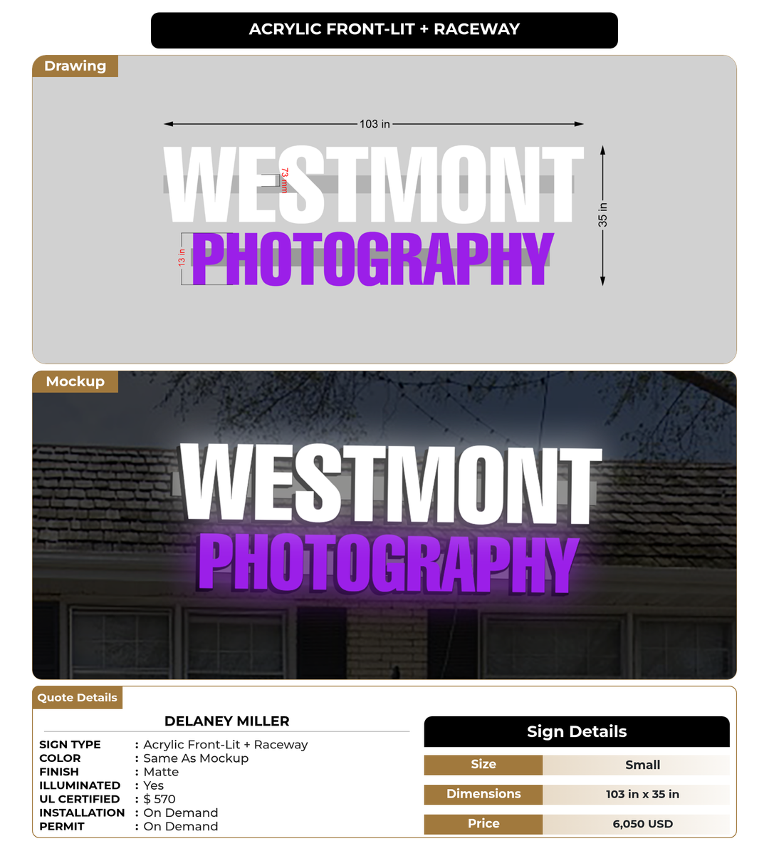CUSTOM MOCKUP SIGN FOR Delaney Miller