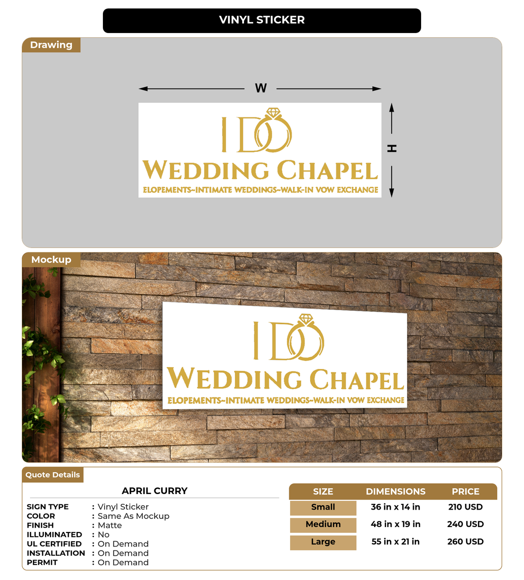 CUSTOM MOCKUP SIGN FOR April Curry