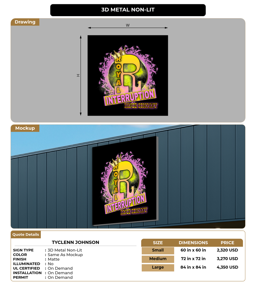 CUSTOM MOCKUP SIGN FOR TYCLENN johnson