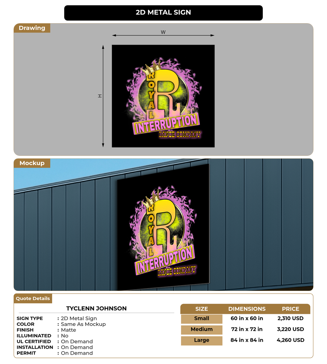 CUSTOM MOCKUP SIGN FOR TYCLENN johnson