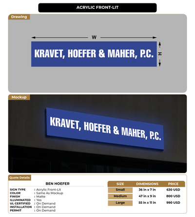 CUSTOM MOCKUP SIGN FOR Ben  Hoefer