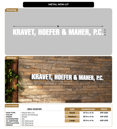 CUSTOM MOCKUP SIGN FOR Ben  Hoefer
