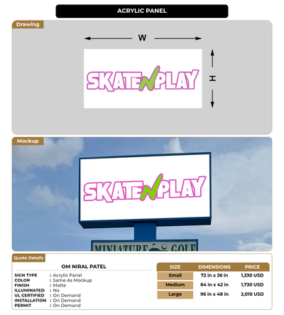 CUSTOM MOCKUP SIGN FOR Om Niral Patel