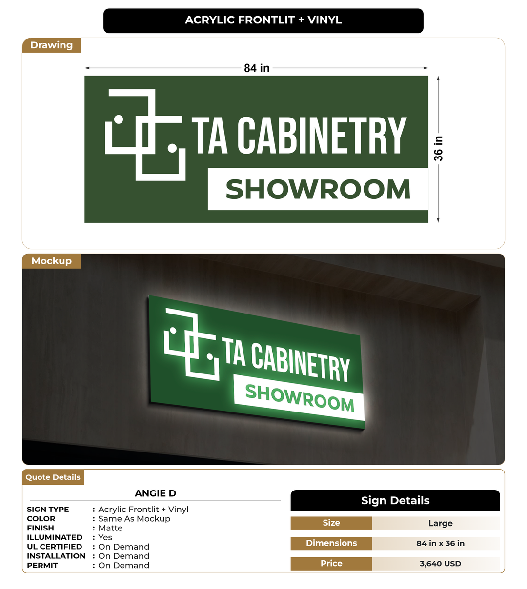 CUSTOM MOCKUP SIGN FOR Angie D