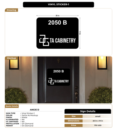 CUSTOM MOCKUP SIGN FOR Angie D