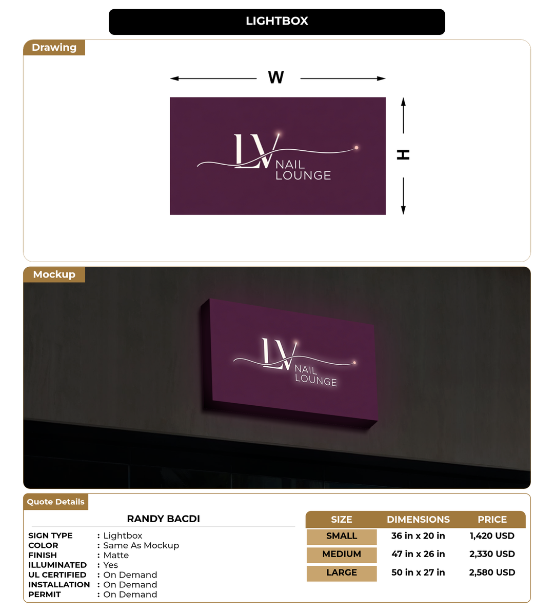 CUSTOM MOCKUP SIGN FOR Randy Bacdi