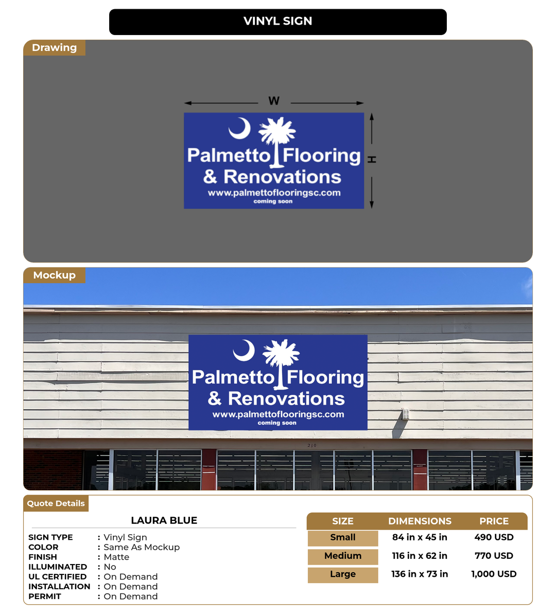CUSTOM MOCKUP SIGN FOR Laura Blue