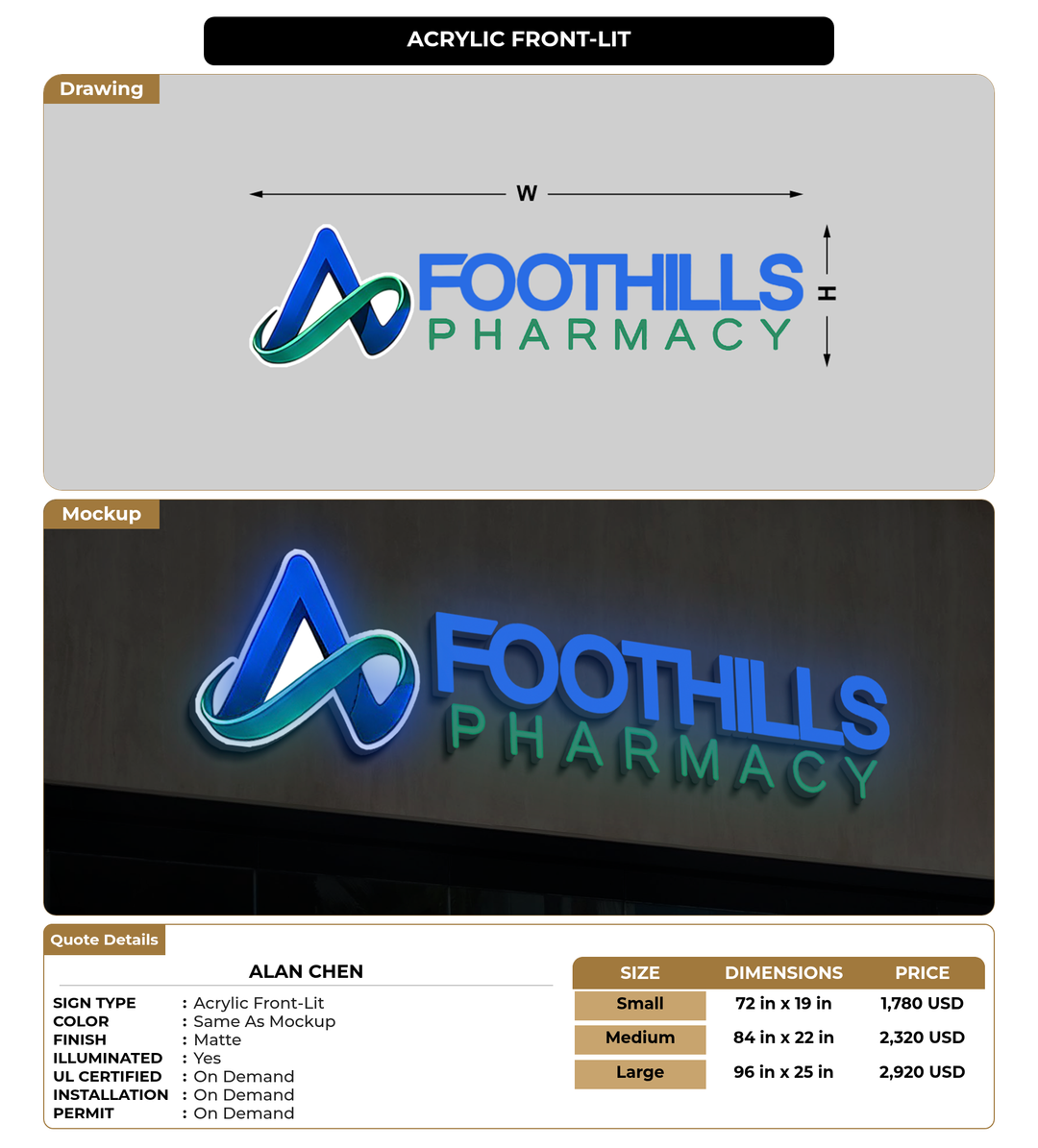 CUSTOM MOCKUP SIGN FOR Alan Chen
