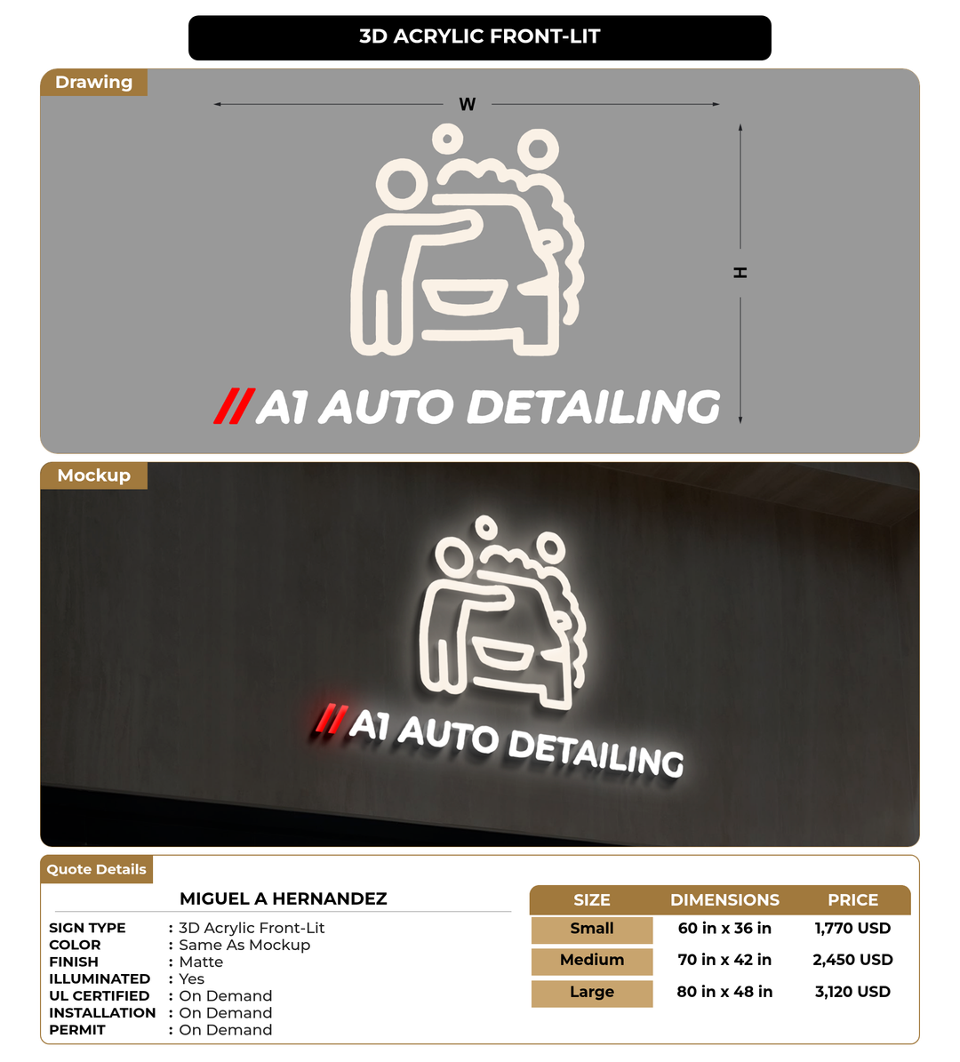 CUSTOM MOCKUP SIGN FOR Miguel A Hernandez