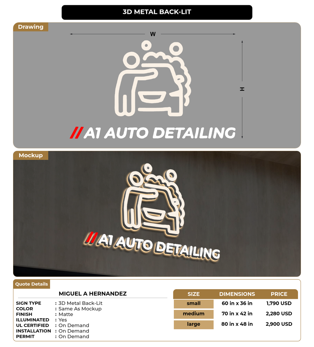 CUSTOM MOCKUP SIGN FOR Miguel A Hernandez