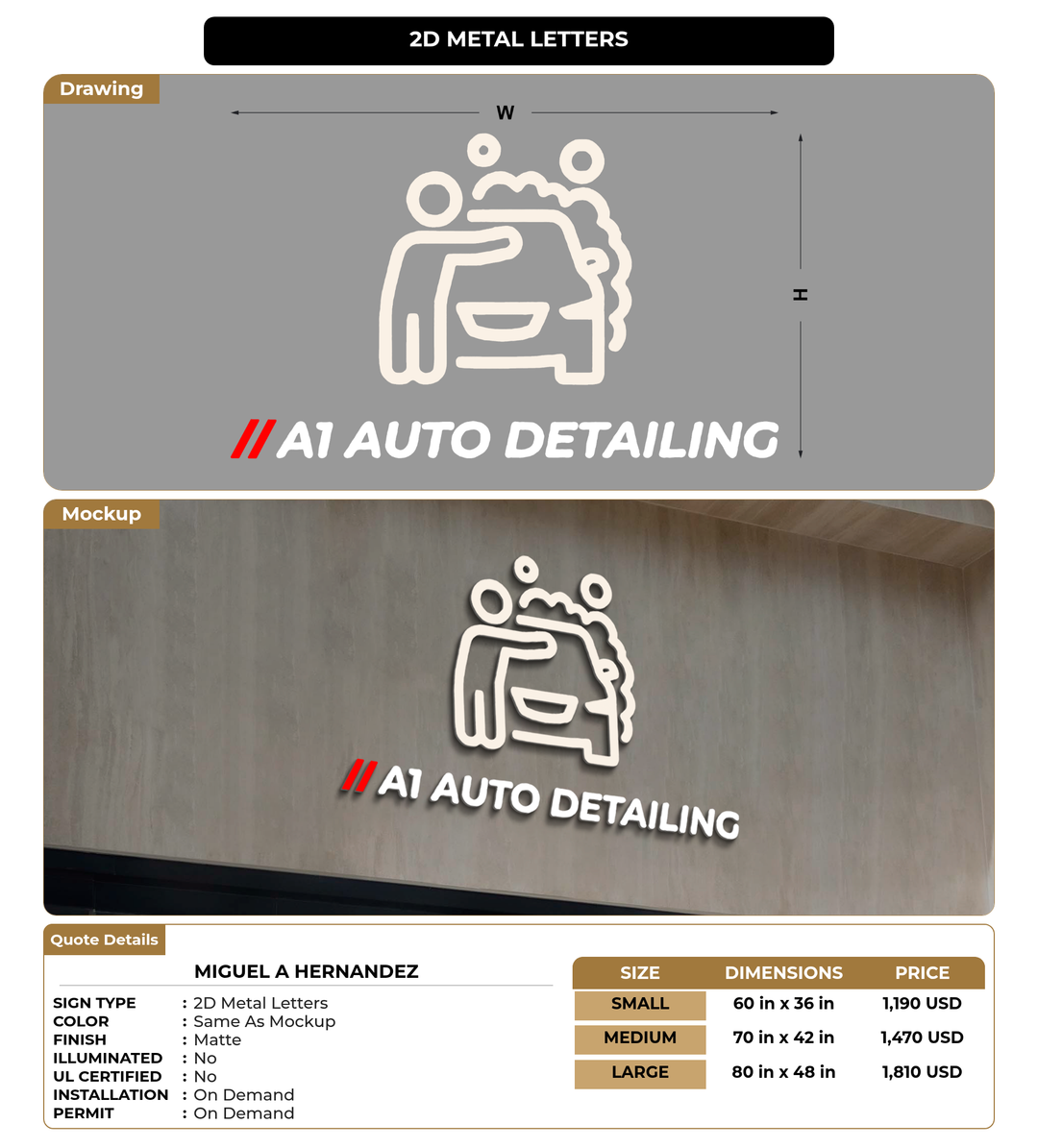 CUSTOM MOCKUP SIGN FOR Miguel A Hernandez