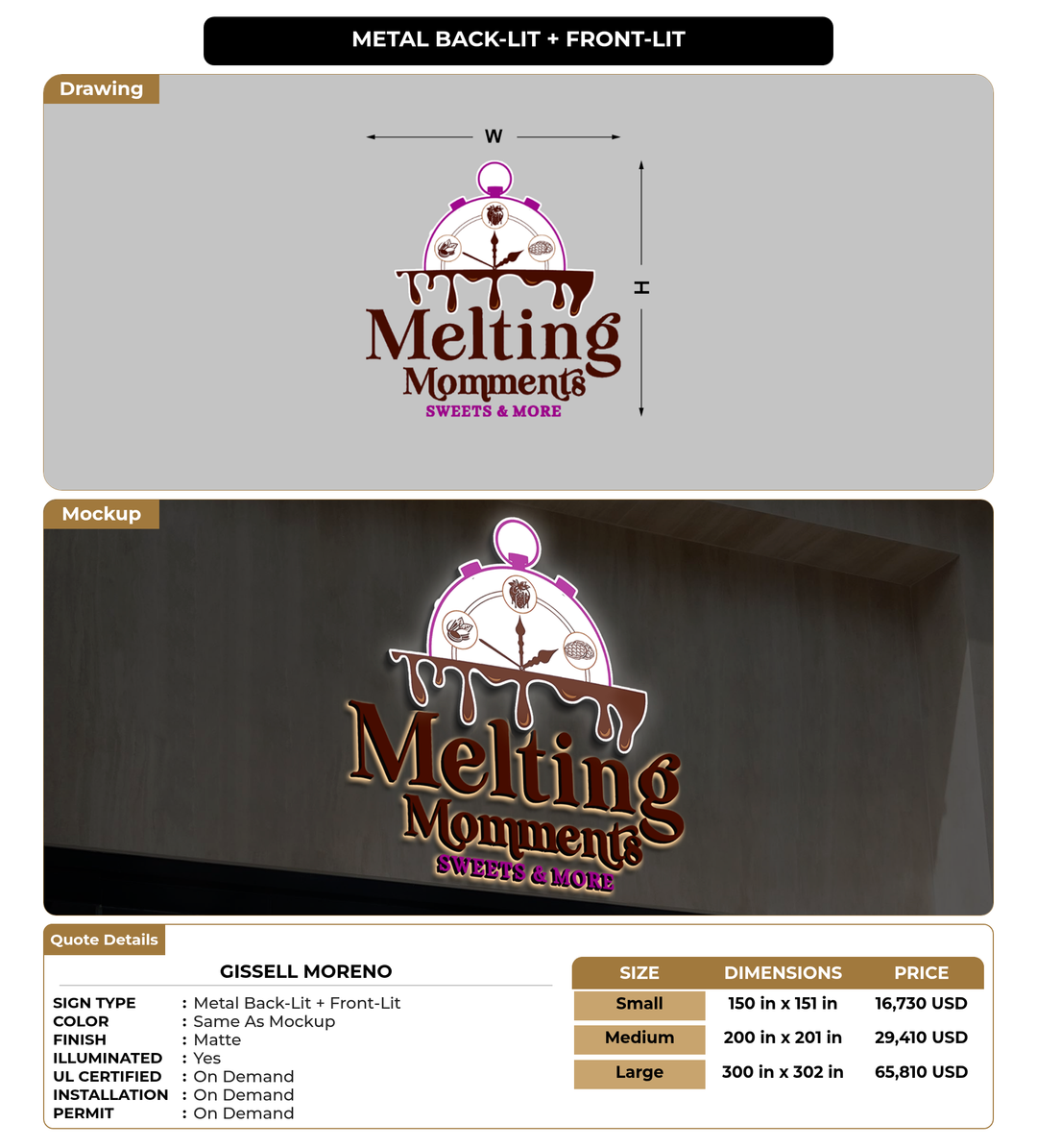 CUSTOM MOCKUP SIGN FOR Gissell Moreno