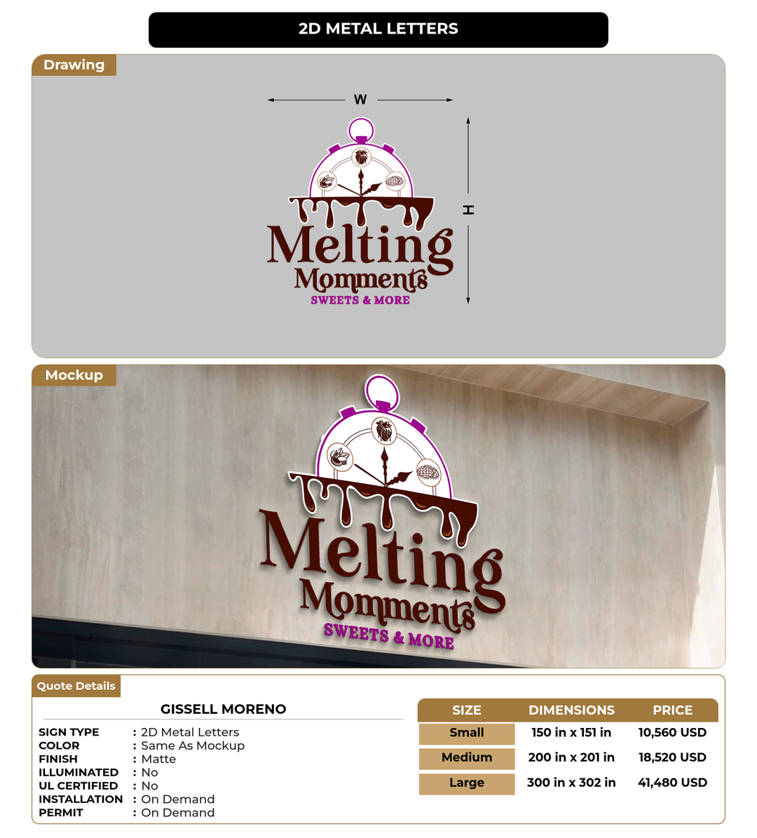 CUSTOM MOCKUP SIGN FOR Gissell Moreno