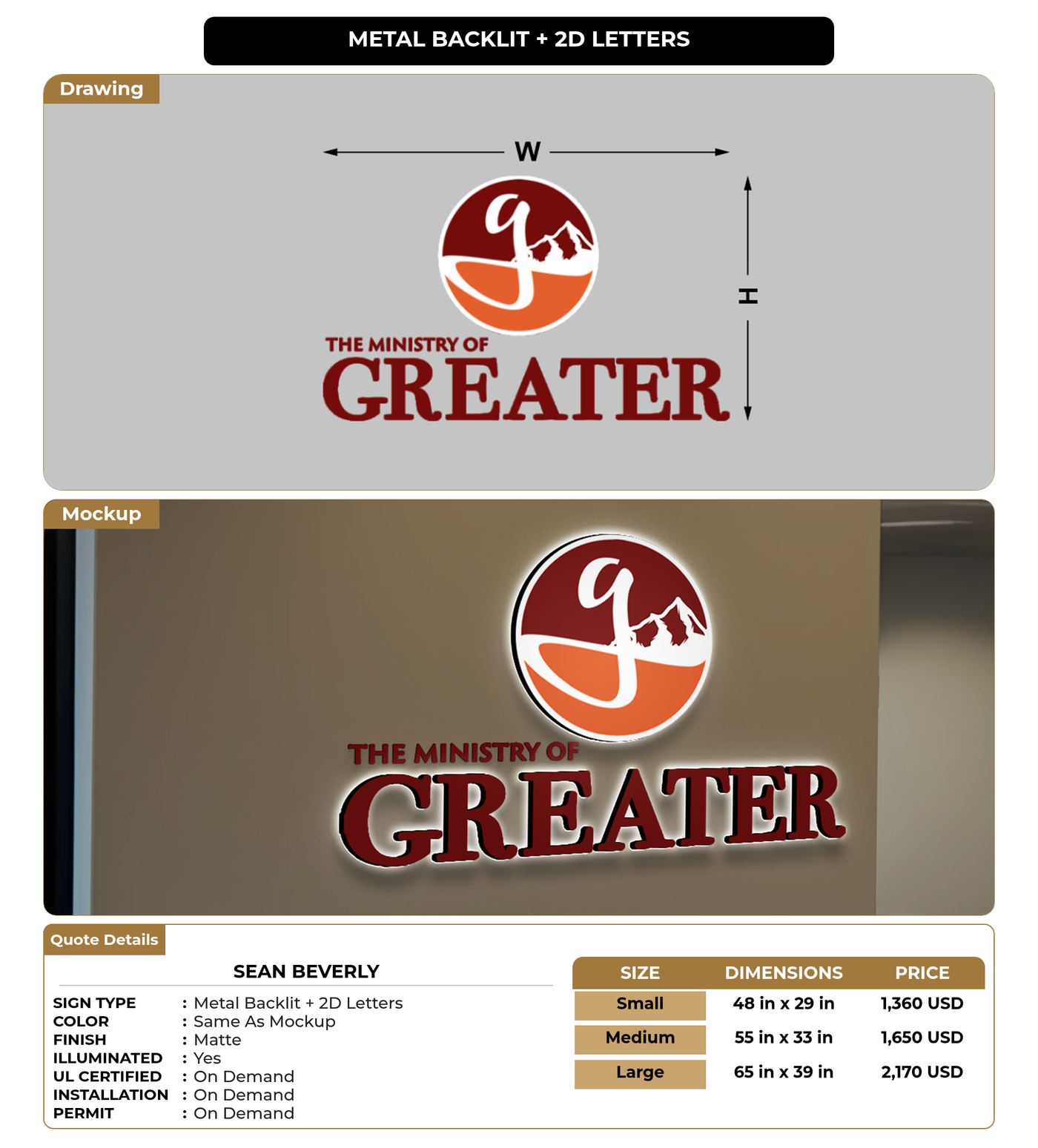 CUSTOM MOCKUP SIGN FOR Sean Beverly