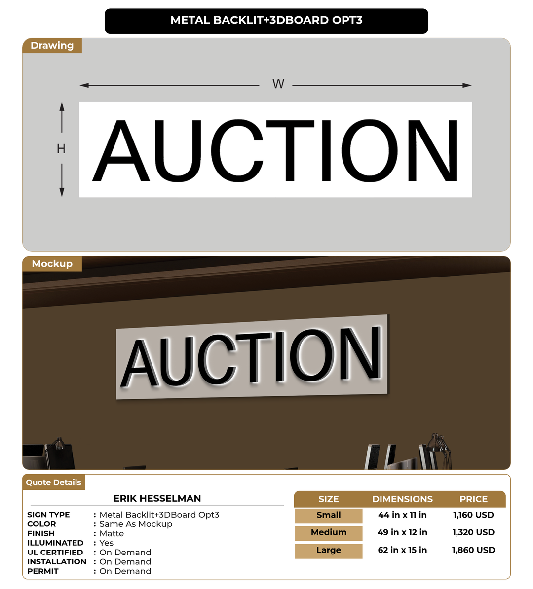 CUSTOM MOCKUP SIGN FOR Erik Hesselman