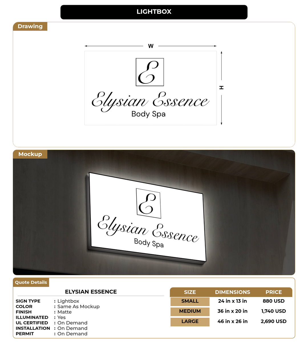 CUSTOM MOCKUP SIGN FOR Elysian  Essence