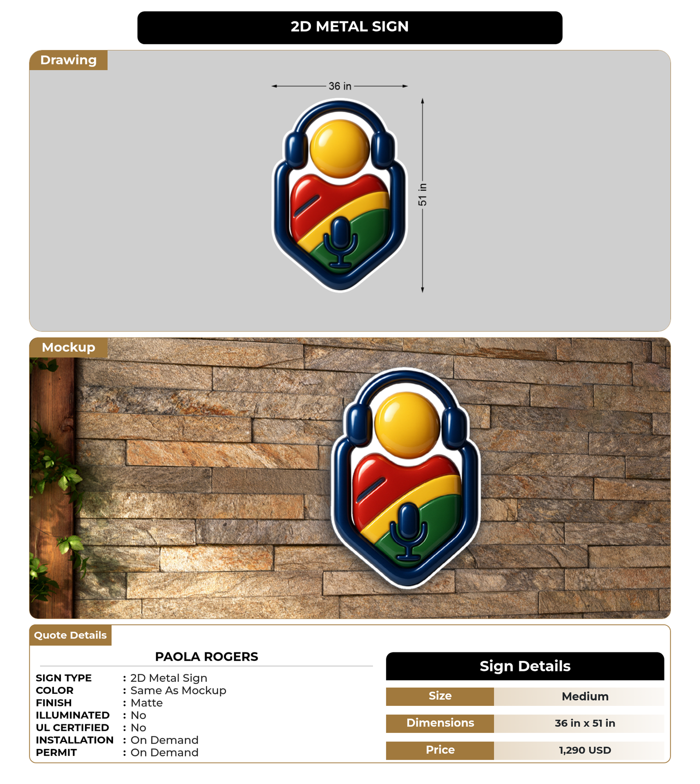 CUSTOM MOCKUP SIGN FOR Paola Rogers