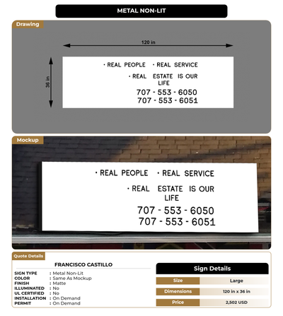 CUSTOM MOCKUP SIGN FOR Francisco Castillo