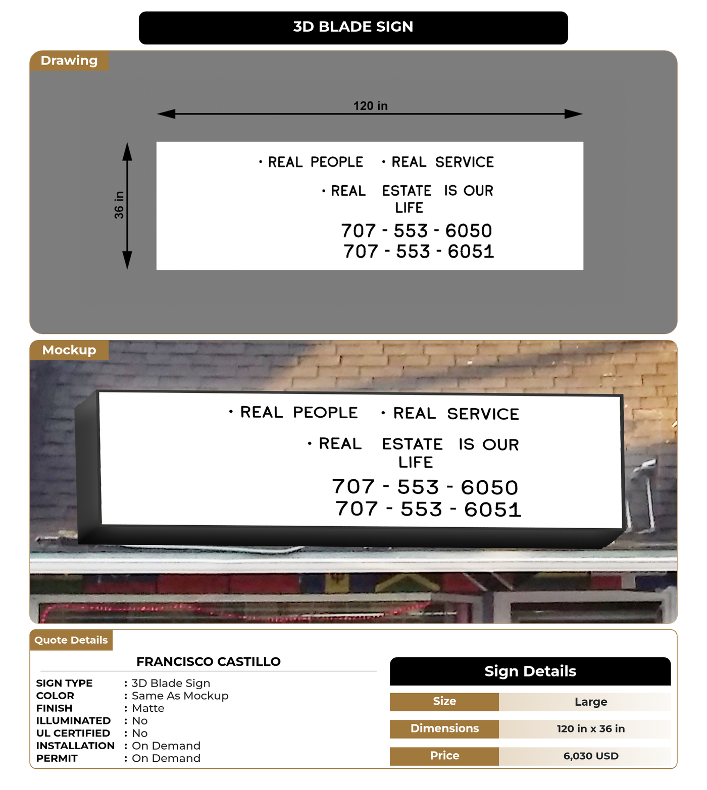 CUSTOM MOCKUP SIGN FOR Francisco Castillo