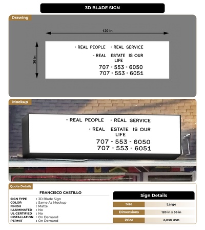 CUSTOM MOCKUP SIGN FOR Francisco Castillo