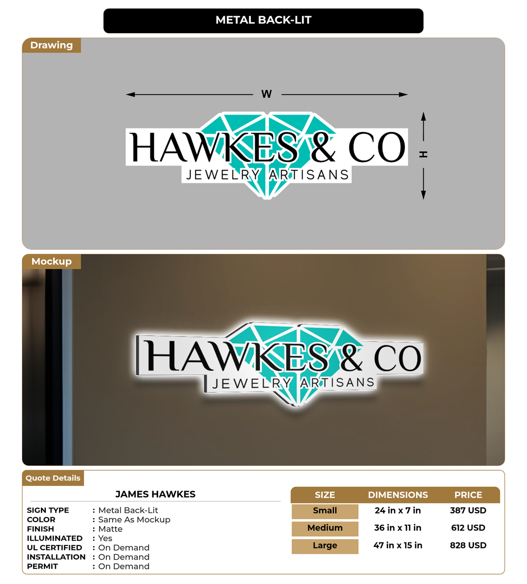 CUSTOM MOCKUP SIGN FOR James Hawkes