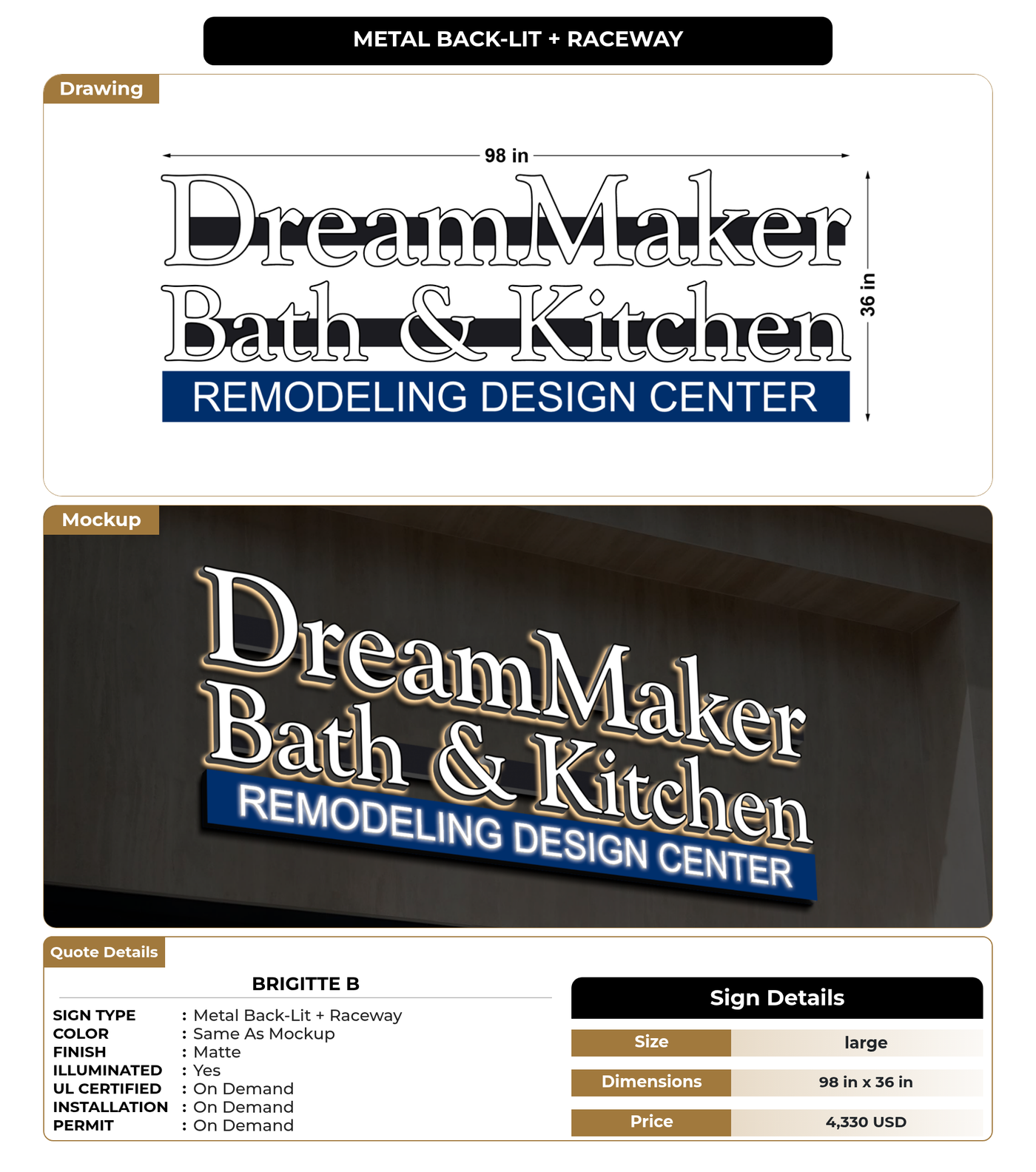 CUSTOM MOCKUP SIGN FOR Brigitte B