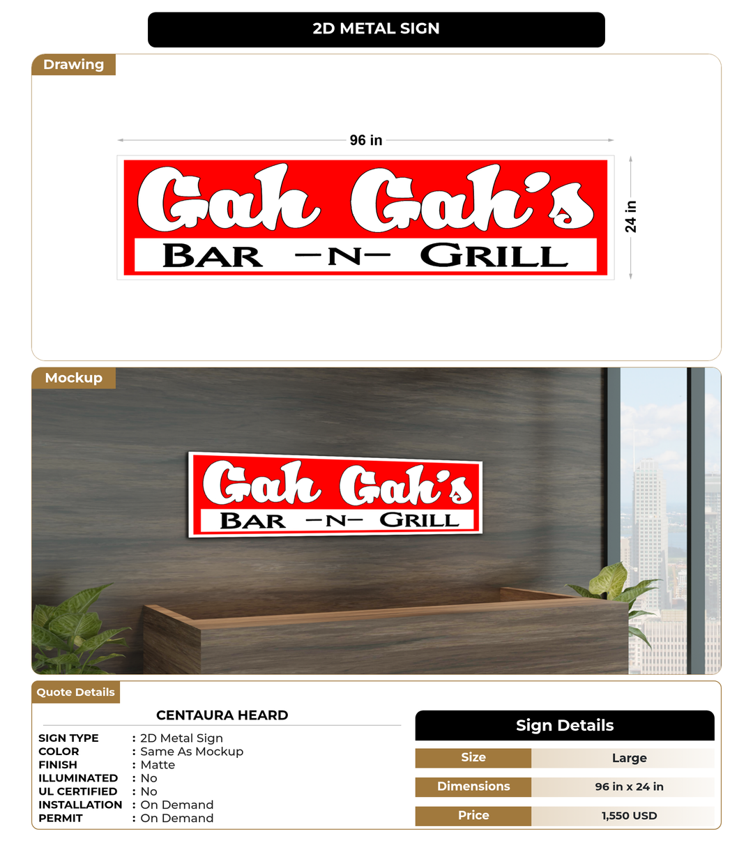 CUSTOM MOCKUP SIGN FOR Centaura Heard