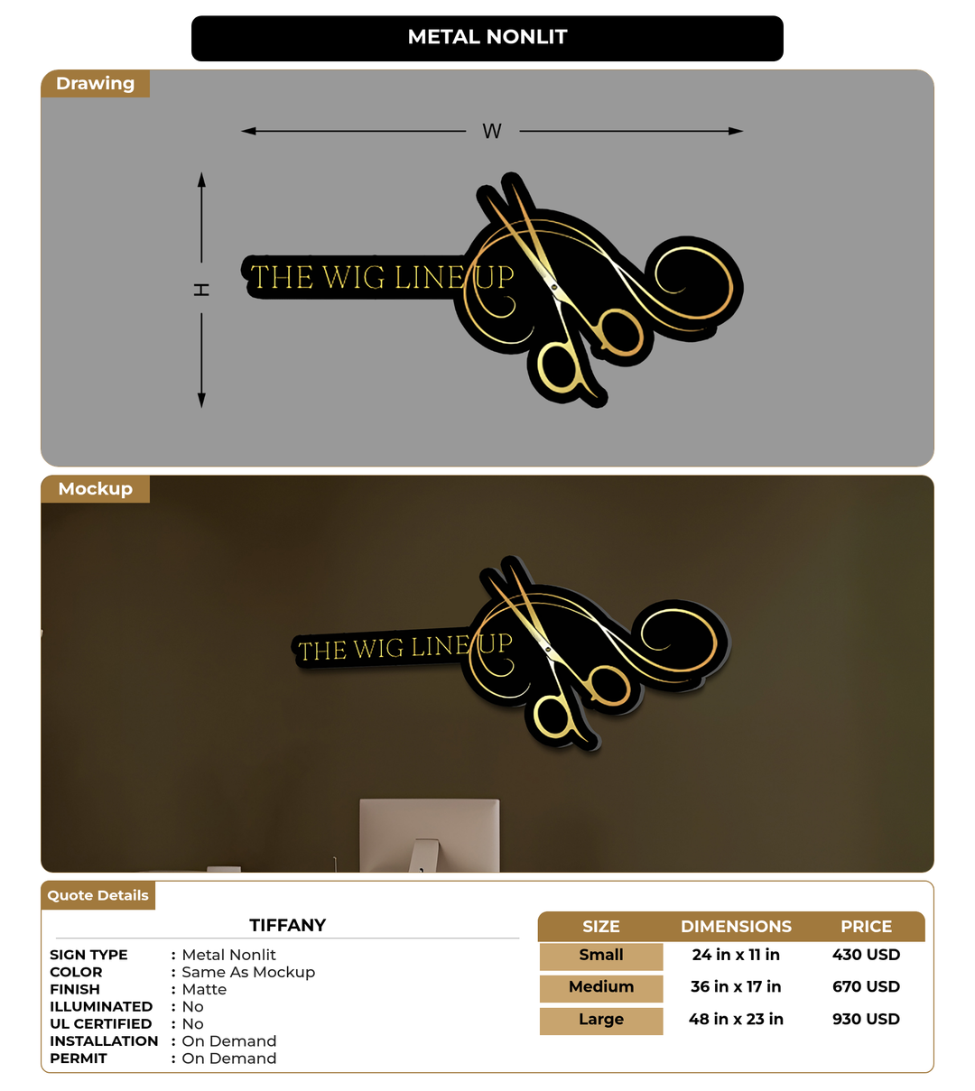 CUSTOM MOCKUP SIGN FOR Tiffany