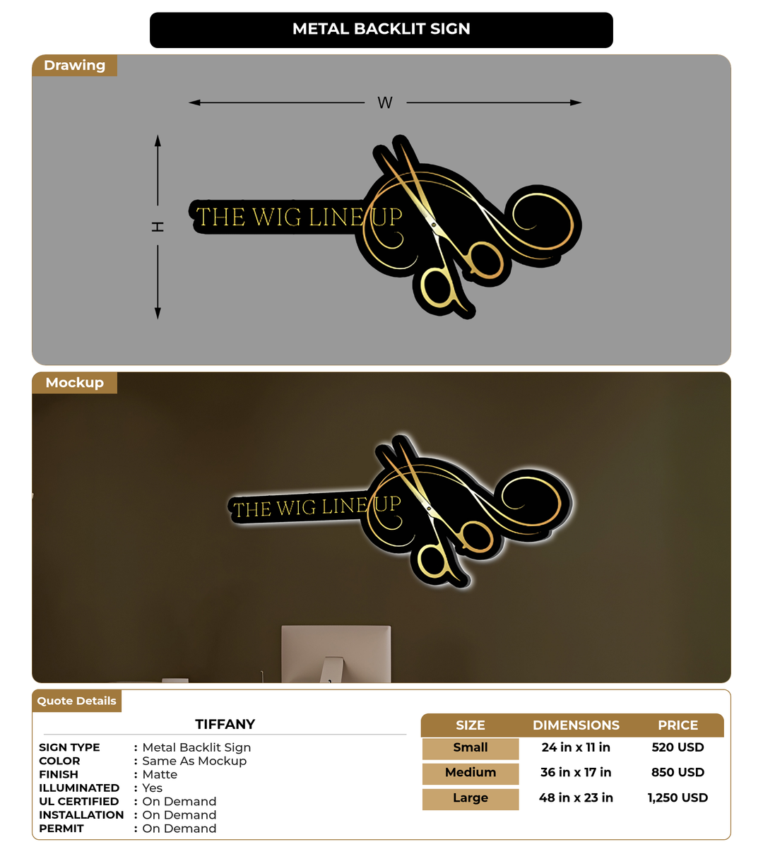 CUSTOM MOCKUP SIGN FOR Tiffany