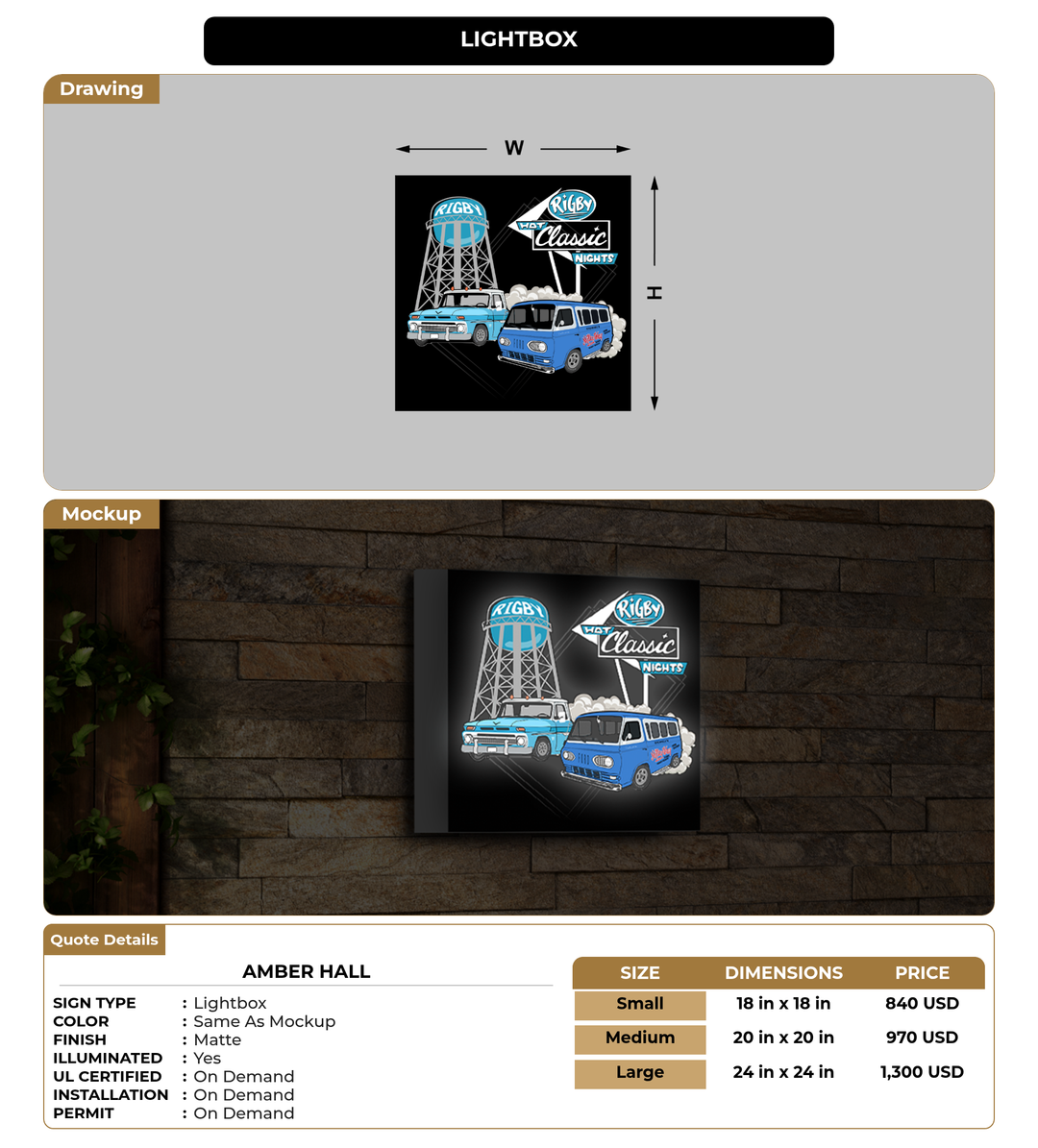 CUSTOM MOCKUP SIGN FOR Amber Hall