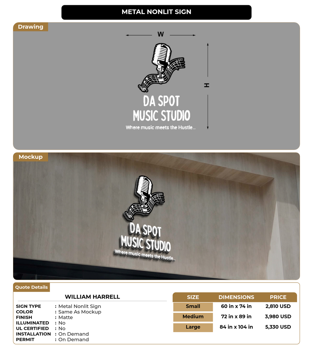 CUSTOM MOCKUP SIGN FOR William Harrell