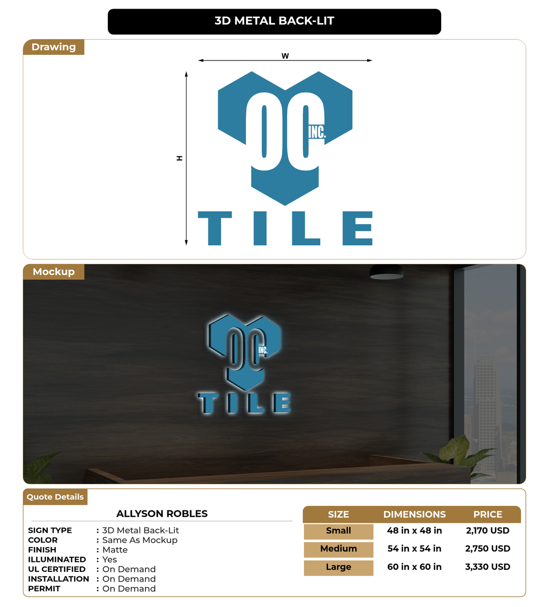 CUSTOM MOCKUP SIGN FOR Allyson Robles