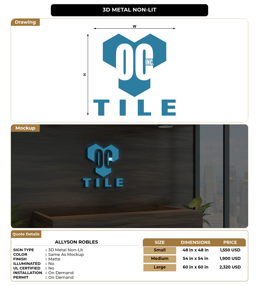CUSTOM MOCKUP SIGN FOR Allyson Robles