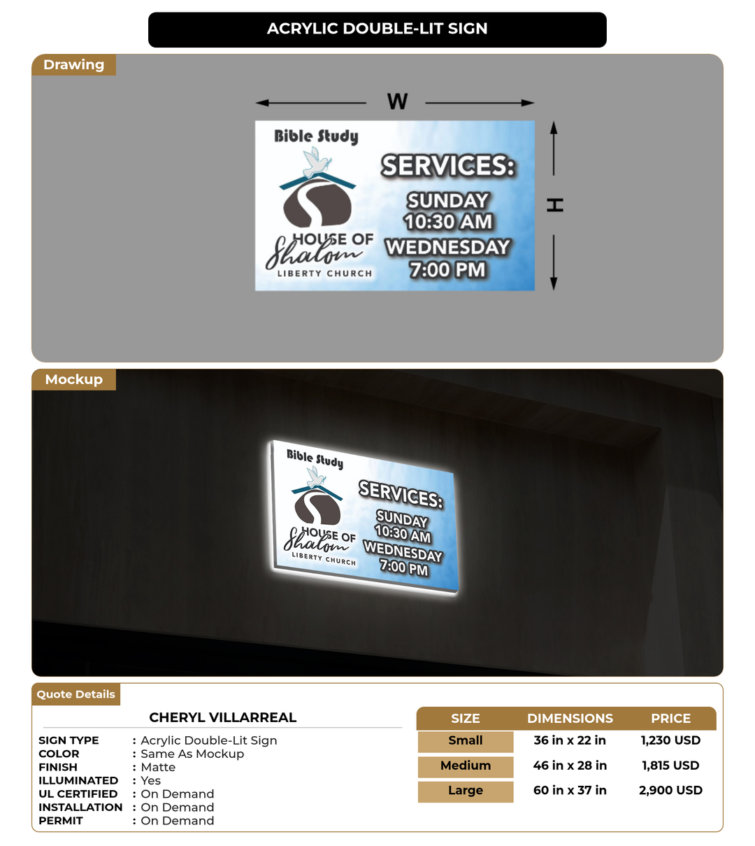 CUSTOM MOCKUP SIGN FOR Cheryl Villarreal