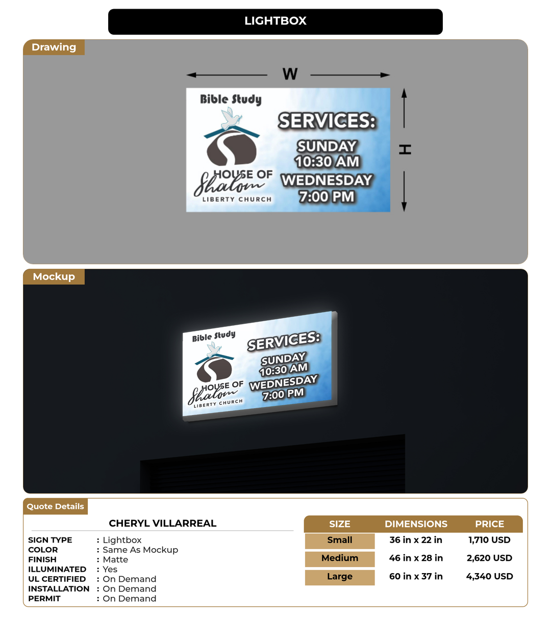 CUSTOM MOCKUP SIGN FOR Cheryl Villarreal