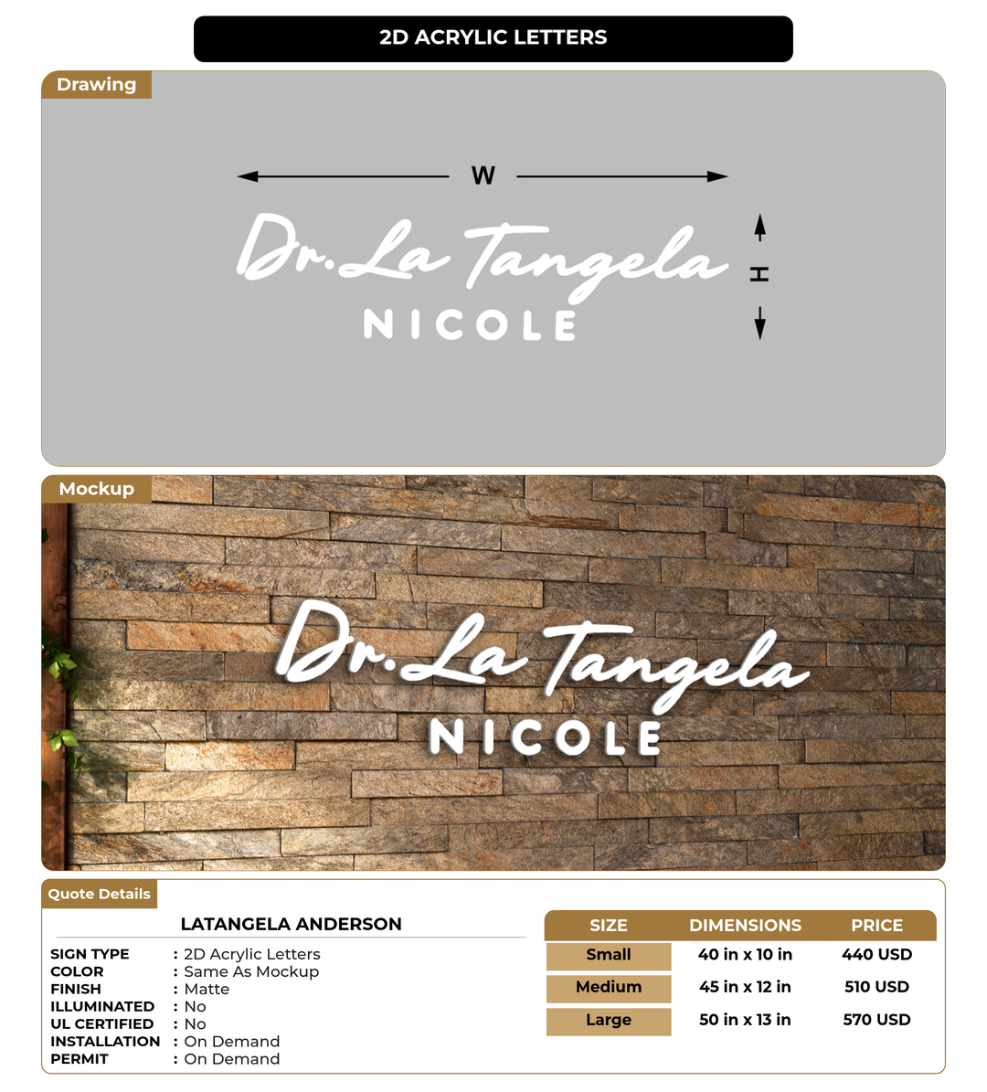 CUSTOM MOCKUP SIGN FOR LaTangela Anderson