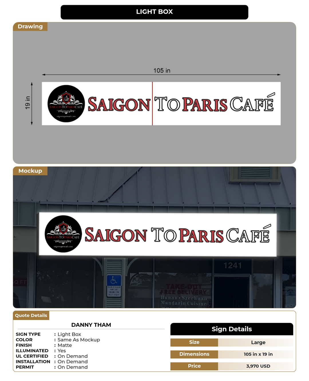 CUSTOM MOCKUP SIGN FOR Danny tham
