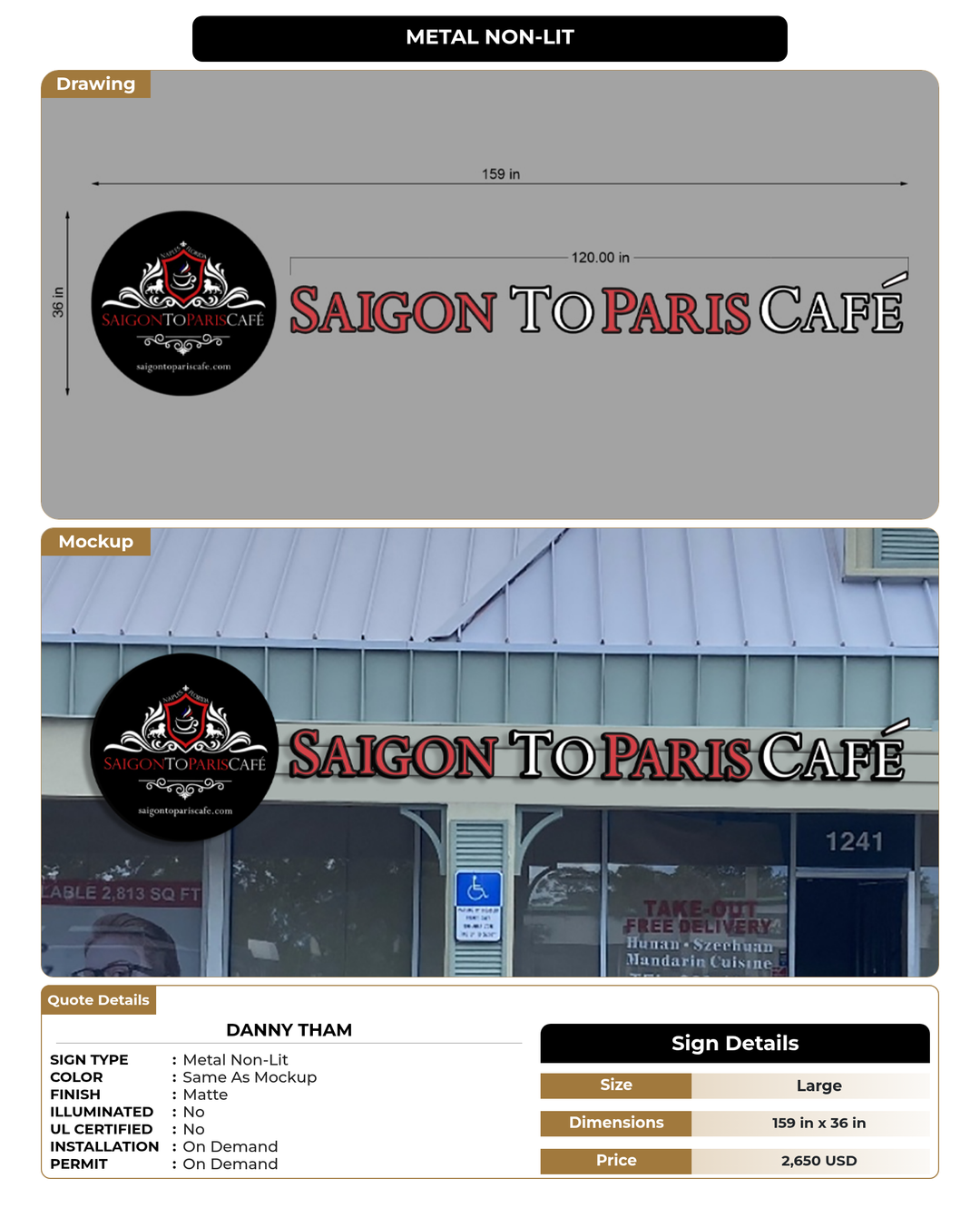 CUSTOM MOCKUP SIGN FOR Danny tham