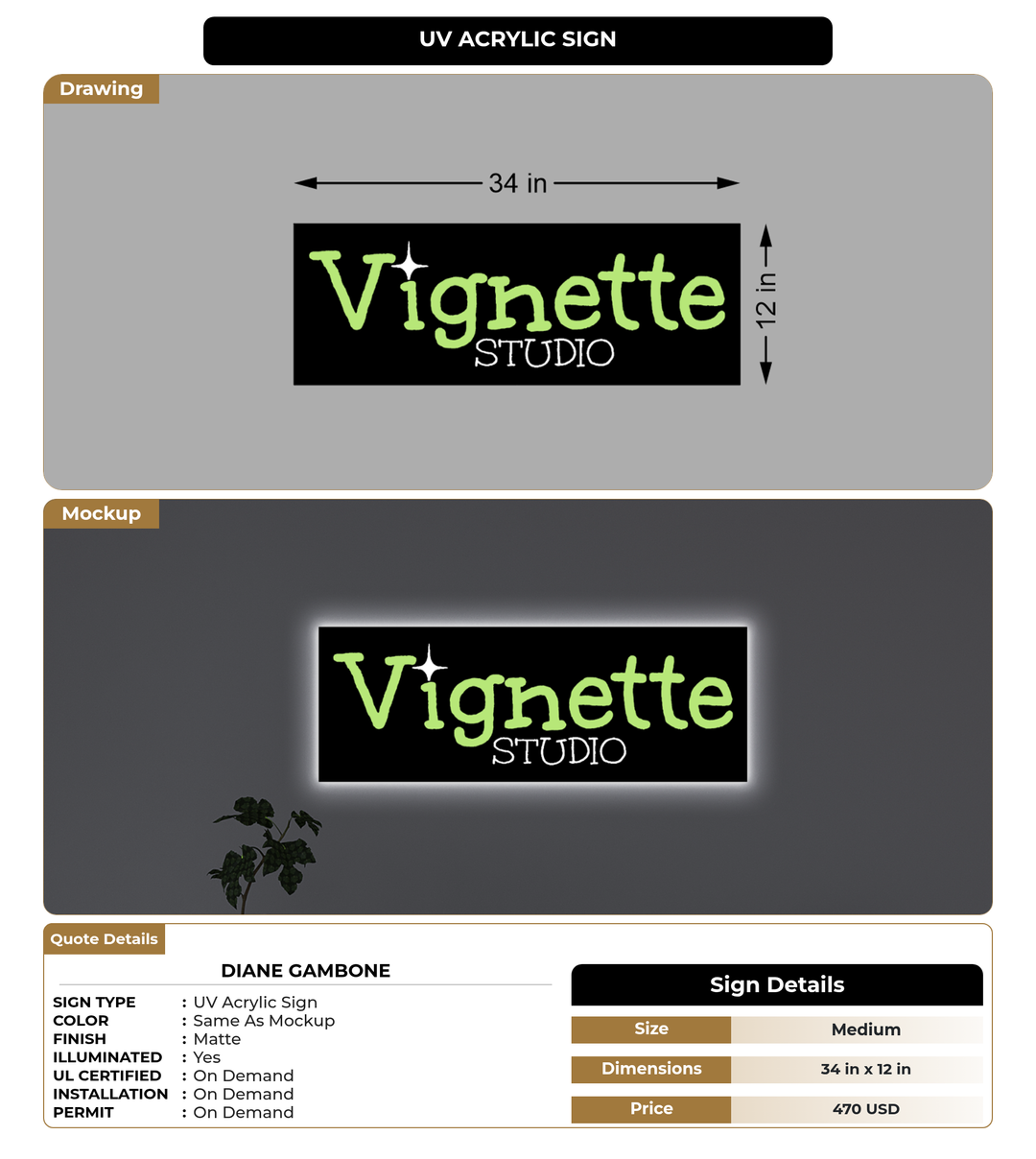 CUSTOM MOCKUP SIGN FOR Diane Gambone