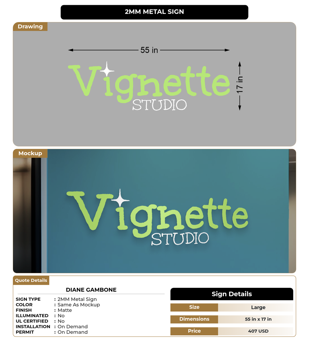 CUSTOM MOCKUP SIGN FOR Diane Gambone
