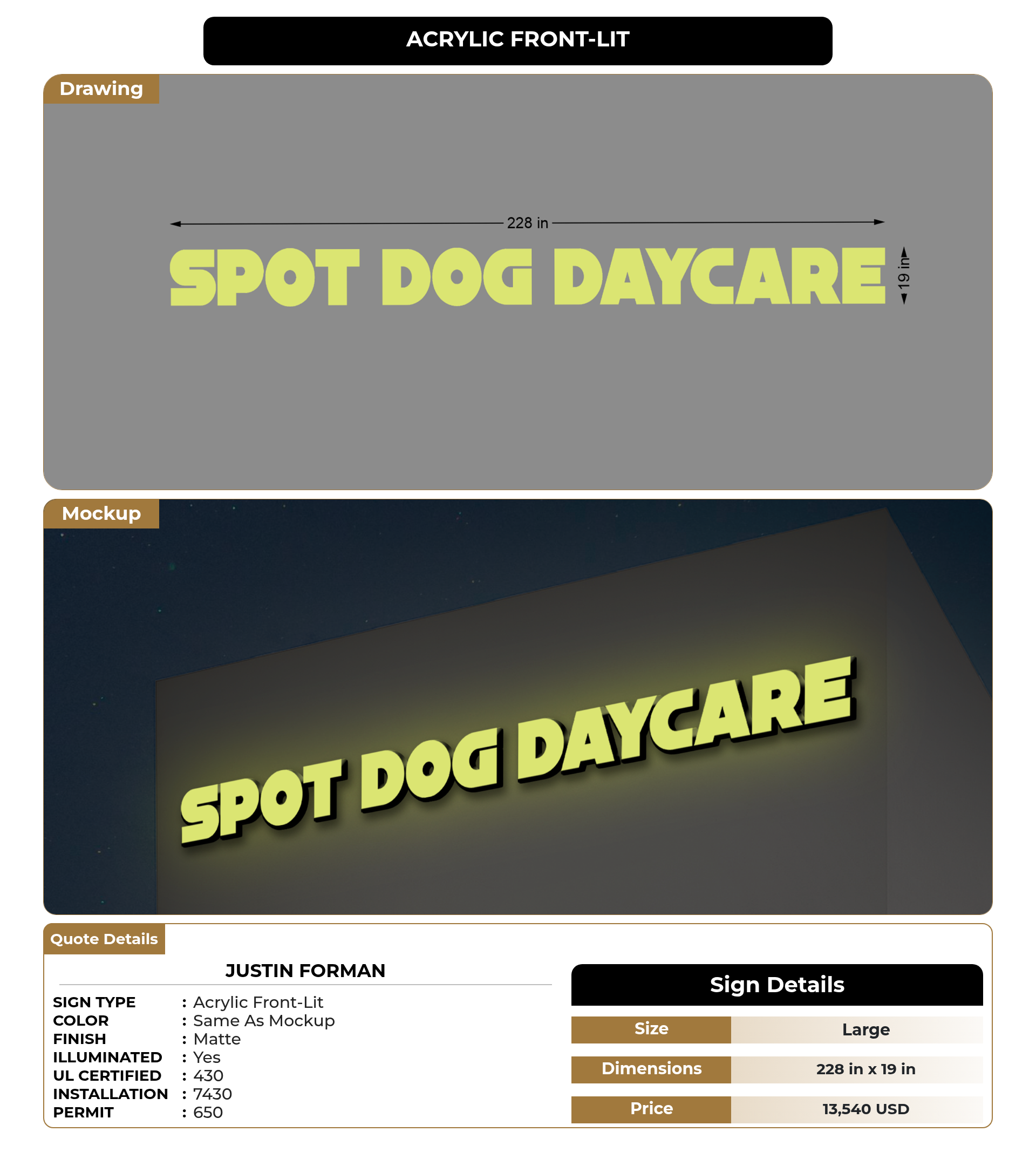 CUSTOM MOCKUP SIGN FOR Justin Forman – Signize