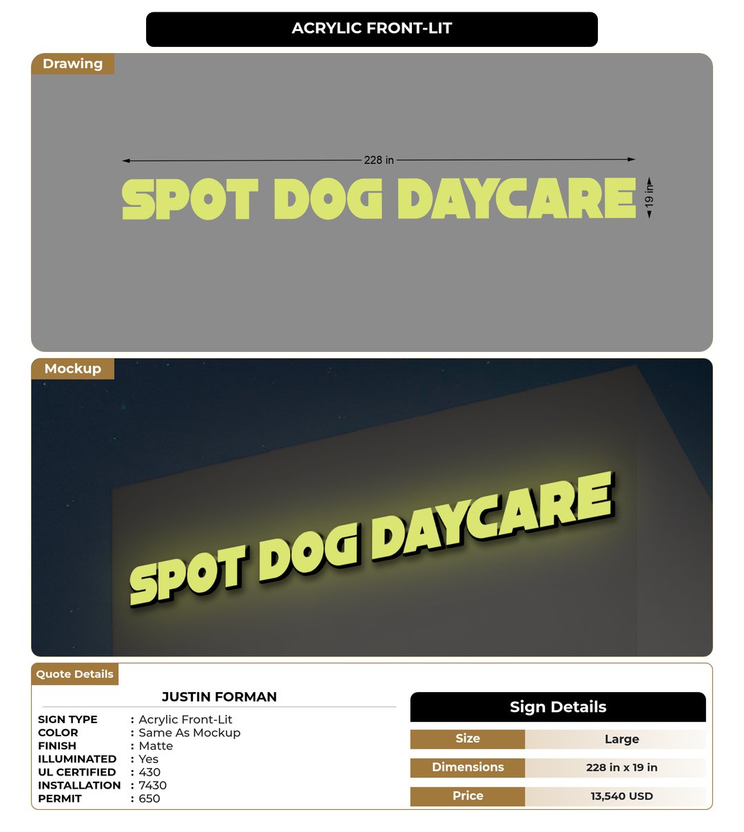 CUSTOM MOCKUP SIGN FOR Justin Forman