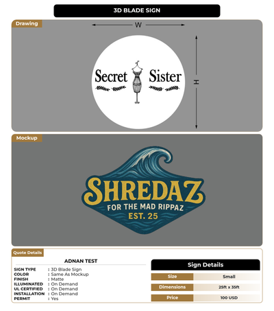 CUSTOM MOCKUP SIGN FOR Adnan Test