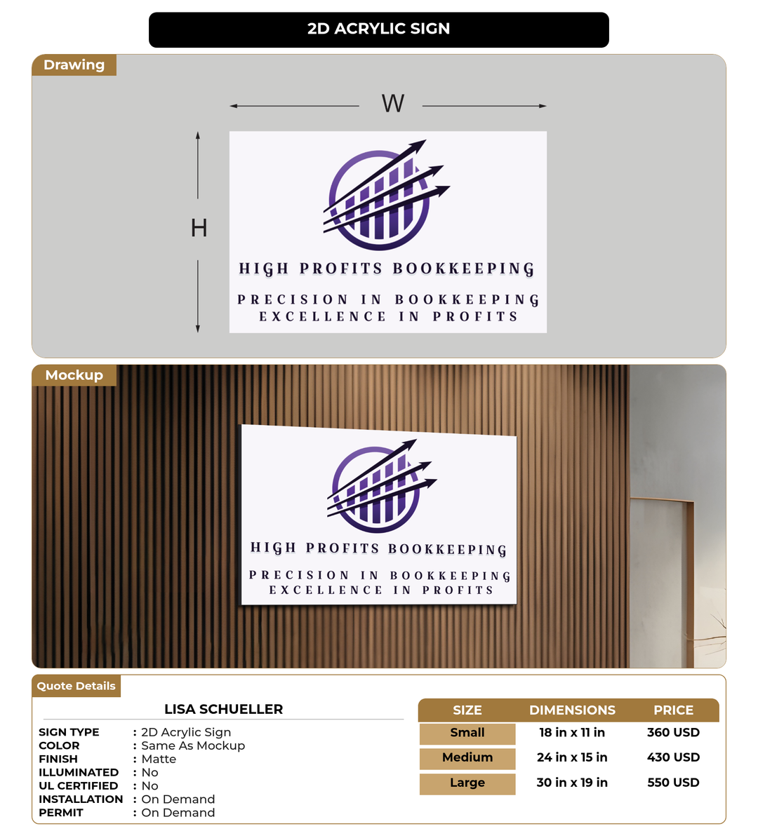 CUSTOM MOCKUP SIGN FOR Lisa Schueller