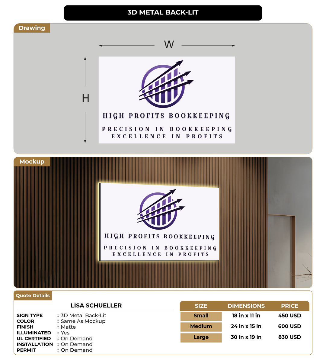 CUSTOM MOCKUP SIGN FOR Lisa Schueller