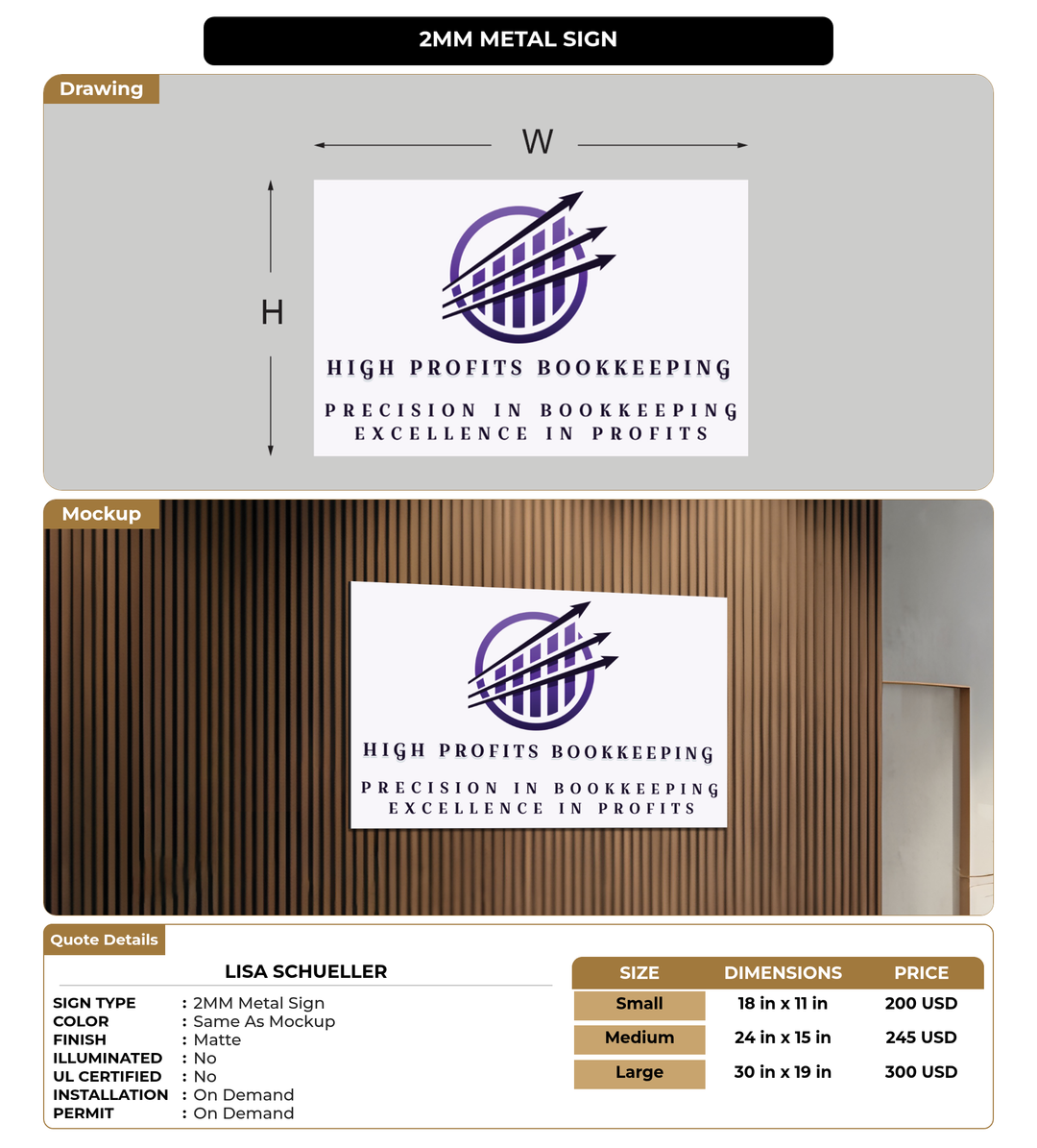 CUSTOM MOCKUP SIGN FOR Lisa Schueller